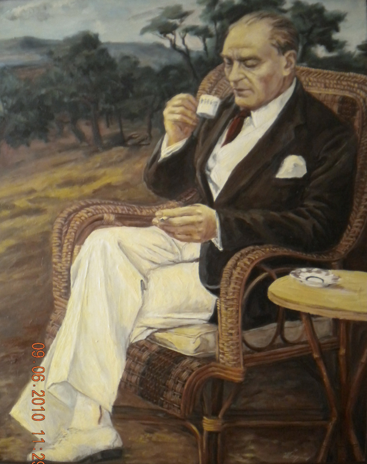 Kahve İçen Atatürk